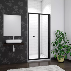 Aica Matt Black Bifold Framed Shower Door 760mm