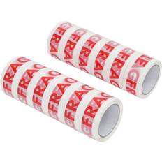 Plakbanden vidaXL Verpakkingstapes 12 st met FRAGILE-print 48 mmx66 m wit