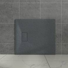 Anthracite Rectangular Shower Tray Slate 900x800mm with Waste