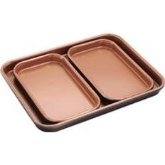 Copper pan set mysmartbuy Cera Titanware One Shelf Baking Set 1 Large 2 Small Carbon Steel Oven Tray