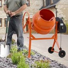 Cement Mixers Garden Sanctuary 120L Portable Cement Mixer With Wheels