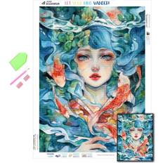 Gold Diamond Paintings Fiyo 5D Full Drill Diamond Painting Goldfish Craft Kit 20 x 30 cm