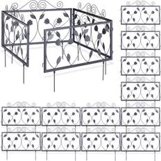 Relaxdays Set of 16 Metal Garden Fencing Panels 33 x 56.5 cm