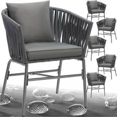 Tectake Metal Havemøbler tectake Havestole Valeiras Set 60x61x77 cm Set of 6 Havemøbelsæt, 1 borde inkl. 4 stole