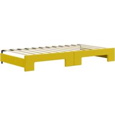 Inbyggda förvaringar Sängar vidaXL Dagbädd Utdragbar Med Lådor Gul 100x200 cm Sammet