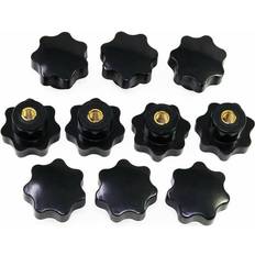 Plastic Cabinet Knobs M6 Star Knobs Black Plastic Handle Tightening 10pcs 30x30mm