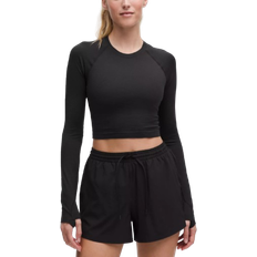 Lululemon Swiftly Tech Cropped Long-Sleeve Shirt 2.0 Black/Black
