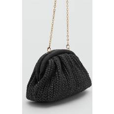 Kuvertväskor Mango Natural Fiber Clutch Bag - Black