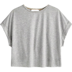 Shein Womens Solid Color Round Neck Hollow Out Short Front Long Back Summer TShirt