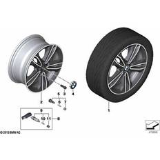Car Rims BMW Genuine Light Alloy Wheel Rim Orbit Grey 7.5J 17 in ET 54