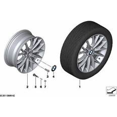 Car Rims BMW Genuine Light Alloy Wheel Rim Reflex Silver 7J 17" ET 40