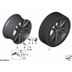 Car Rims BMW Genuine Light Alloy Wheel Rim Jet Black Solid 11J 20" ET 37