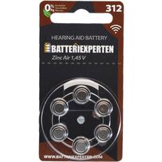 Batteriexperten Hearing Aid Button Cell Batteries A312 PR41 312 D6