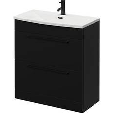 Napoli Matt Black 800mm Floor Standing Vanity Unit