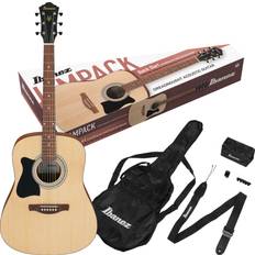 Ibanez V50LNJP Open Pore Natural Jam Pack Quick Start Left-Handed Acoustic Guitar Bundle