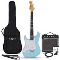 Gear4music Left Handed Electric Guitar Blue Metallic 15W