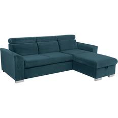 Poco Funktionsecke Evia petrol Microfaser Sofa 243cm 3-Sitzer