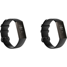 Fitbit ur rem Evermart Fitbit Charge 3 4 Sort Silicone Rem 2x Pack