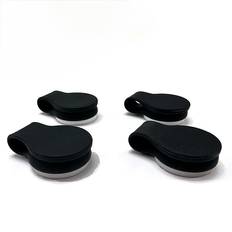 Svart Duschdraperiringar MiReDe Magnetisk Duschdraperihållare 4-pack Svart