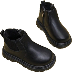 Shein Fashion Kids Ankle Boots Toddler Flat Zipper Leather Shoes Boys Girls Martens Boots Infant Winter