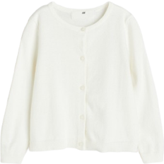 H&M Fine Knit Cotton Cardigan - Natural White (0924139032)