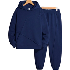 Shein pcs Tween Boy Hooded Sweatshirt And Sweatpants Set AllMatch Style Suitable For Autumn And Winter