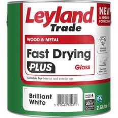Leyland Trade Fast Dry Plus Brilliant Gloss Metal & Wood Paint 2.5L - One Size Wood Paint Brilliant White 2.5L