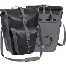 Bakre cykelkorg Vaude Bakre cykelväska PLUS – set med – PVC-fri presenning cykelväskor – vattentäta bagageväskor med framficka och liter total förvaringsvolym svart SE, x x cm