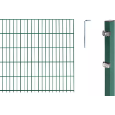 Zaun-Sets Alberts Komplettset Doppelstabmattenzaun 180 cm x 200 cm 8 m 60x40 mm 180cmx8m