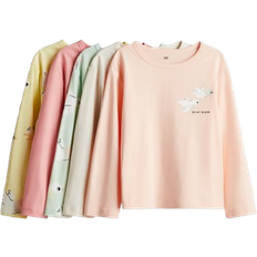 H&M 5er-Pack Baumwolljersey Shirts - Gelb