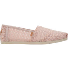 Toms Alpargata loafer för kvinnor platt, Balett rosa korg vävd spets