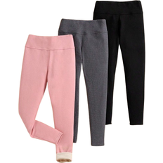 Shein pcsSet Tween Girl Knit High Waist Fleece Leggings