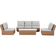 Ebuy24 Ivana Rattan 4 Dele Med Hynder Natur Loungesæt