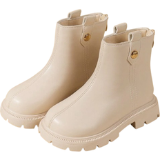 Läder Kängor Barnskor Shein Girls' Shoes, Autumn Winter Kids' Ankle Boots, Baby Girls' Pu Leather Single Boots