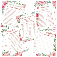 Shein Bridal Shower Games Advice For The Bride Cards How Well Do You Know The Bride Would Rather Party Games Do Games Bridal Shower Games Rose G