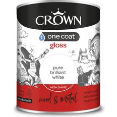 Crown brilliant white Crown One Coat Gloss Pure Wood Paint Pure Brilliant White 0.75L