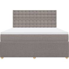 vidaXL Boxspringbett Mit Matratze Taupe 180x200 cm Stoff Rahmenbett 180x200cm
