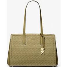 Green Handbags Michael Kors MK Laila Medium Signature Logo Tote Bag - Green