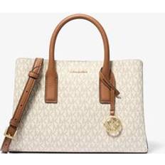 Michael Kors Women Bags Michael Kors MK Ruthie Small Signature Logo Satchel - Natural