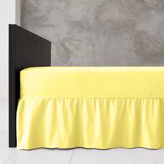 Yellow Valance Sheets GC GAVENO CAVAILIA Diamond 144 Thread Count Ruffled Bed Double 4'6 Valance Sheet Yellow