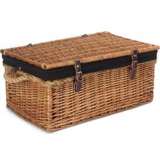 Black Chests 17 Stories Wicker Rope Handled Trunk with Lining Black Chest