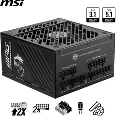 PSU Units MSI MPG A850GS PCIe5 80+ Gold Full Modular Gaming PSU 12V 2x6 Cable