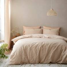 Pineapple Elephant Zanzibar Yarn Dyed Stripe Set - Clay Duvet Cover Pink