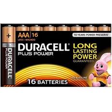 Batteries & Chargers Duracell MN2400 Plus Power Alkaline AAA Size Batteries 16 Batteries Black