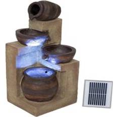 Primrose Solar Powered Cascading Bowls H76cm Brown