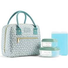 Fit & Fresh Bloomington Lunch Bag Sage Tesselating Geo Food Container