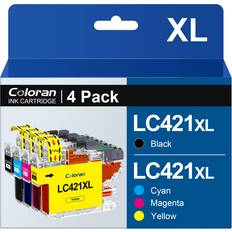 Coloran Ink Cartridges Compatible With Brother LC 421XL LC-421 XL LC-421XL - VAL Printer