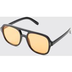 boohooMAN Contrast Lense Retro Sunglasses - Black