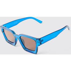boohooMAN Mens Blue Plastic Square Sunglasses