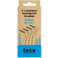 Vegan Interdental Brushes Down To Earth Blue ISO Size 3-0.60mm Bamboo Interdental Brushes